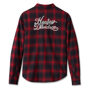 96280-24vw Harley SHIRT-WOVENRED PLAID 96280-24vw