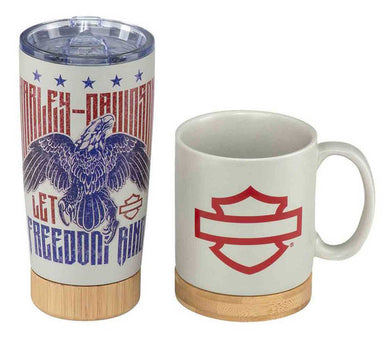 hdl-18625 Harley HD 1970S 510 ml EAGLE MUG/600ml TRAVEL MUG SET hdl-18625